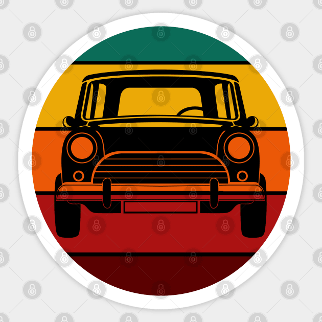 Vintage Sunset Small Car Retro Design Sticker by Up 4 Tee